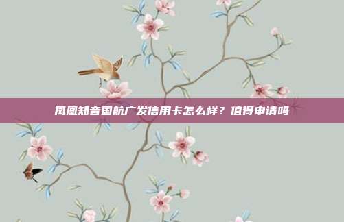凤凰知音国航广发信用卡怎么样？值得申请吗