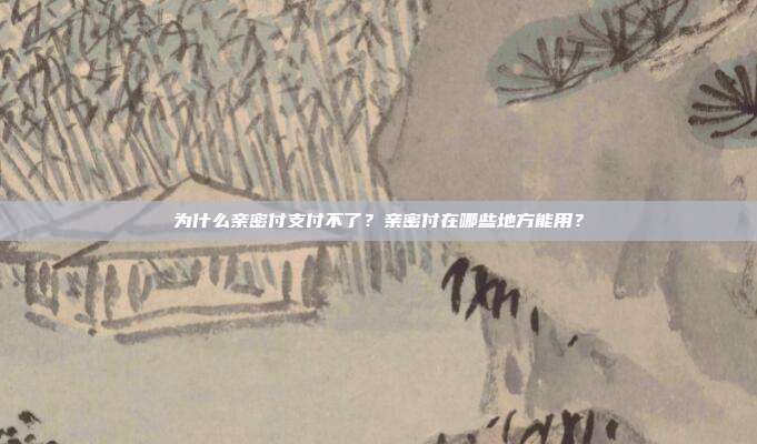 为什么亲密付支付不了？亲密付在哪些地方能用？