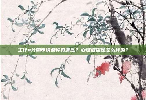 工行e分期申请条件有哪些？办理流程是怎么样的？