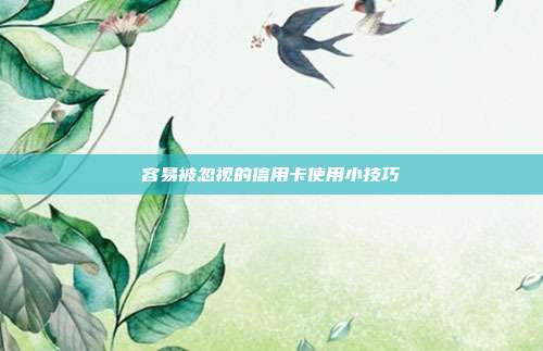 容易被忽视的信用卡使用小技巧