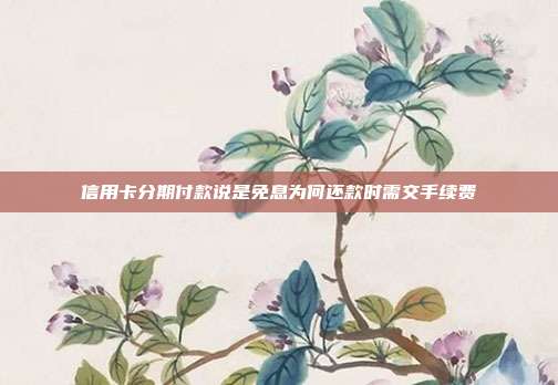 信用卡分期付款说是免息为何还款时需交手续费