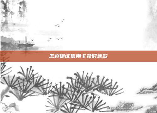 怎样保证信用卡及时还款