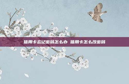 信用卡忘记密码怎么办 信用卡怎么改密码