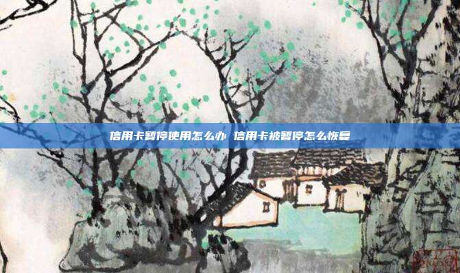 信用卡暂停使用怎么办 信用卡被暂停怎么恢复