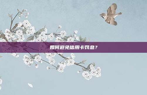 如何避免信用卡罚息？