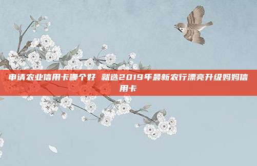 申请农业信用卡哪个好 就选2019年最新农行漂亮升级妈妈信用卡