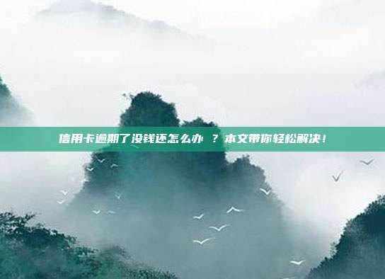 信用卡逾期了没钱还怎么办 ？本文带你轻松解决！