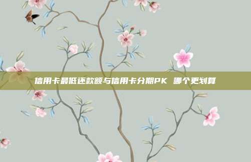 信用卡最低还款额与信用卡分期PK 哪个更划算