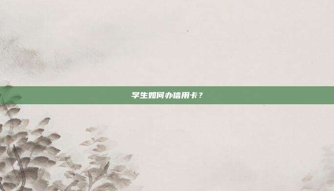 学生如何办信用卡？