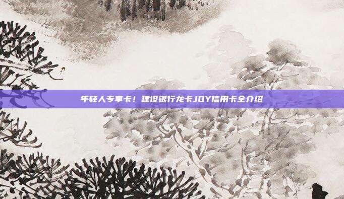 年轻人专享卡！建设银行龙卡JOY信用卡全介绍