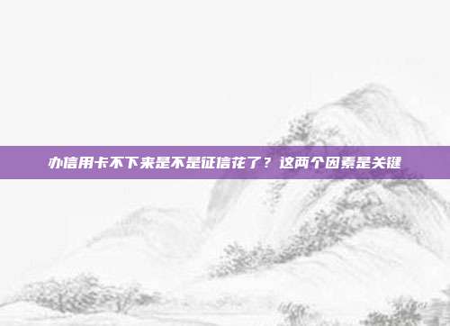 办信用卡不下来是不是征信花了?这两个因素是关键