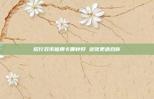 招行双币信用卡哪种好 这张更适合你