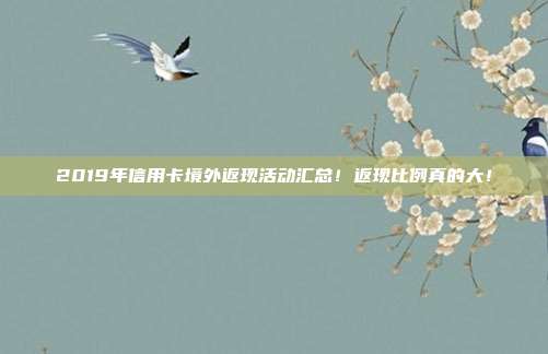 2019年信用卡境外返现活动汇总！返现比例真的大！