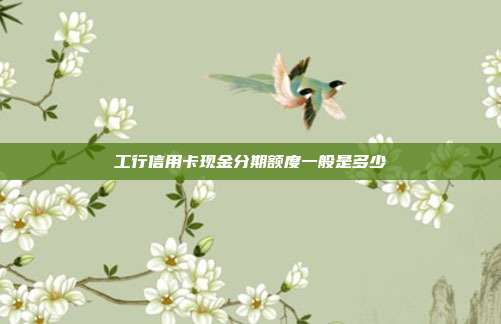 工行信用卡现金分期额度一般是多少