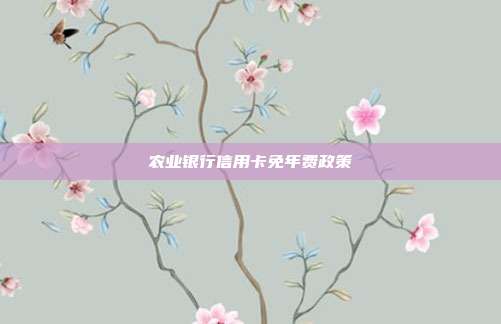 农业银行信用卡免年费政策