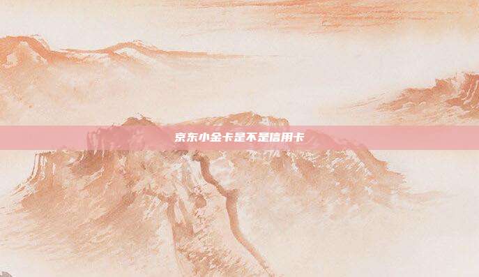 京东小金卡是不是信用卡