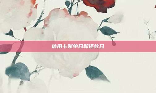 信用卡账单日和还款日