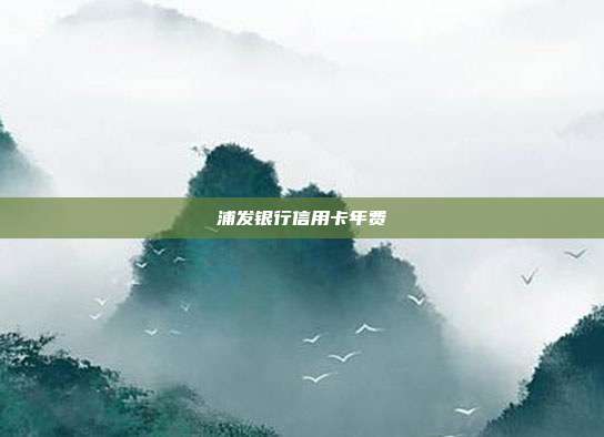 浦发银行信用卡年费