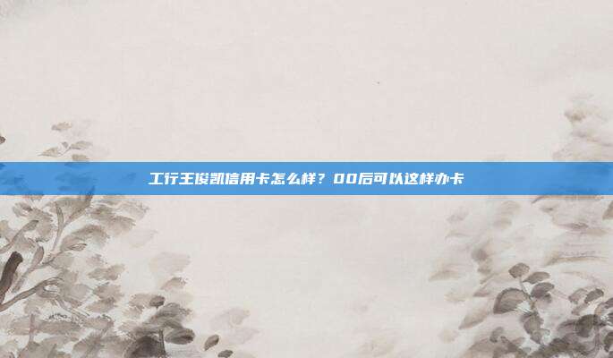 工行王俊凯信用卡怎么样?00后可以这样办卡