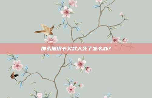 那么信用卡欠款人死了怎么办？