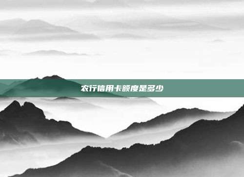 农行信用卡额度是多少