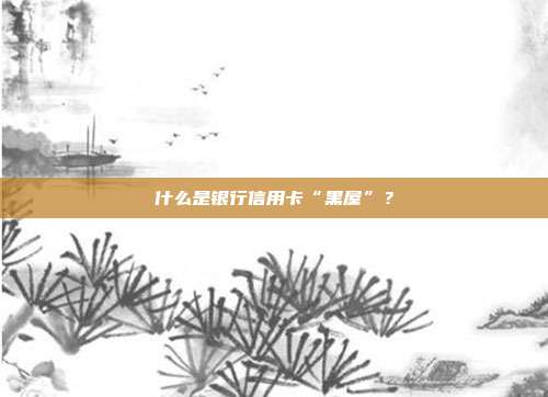 什么是银行信用卡“黑屋”？