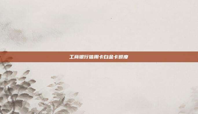 工商银行信用卡白金卡额度