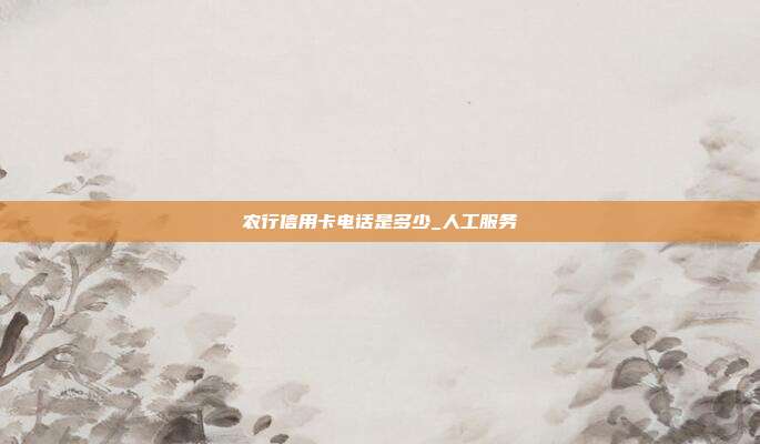 农行信用卡电话是多少_人工服务