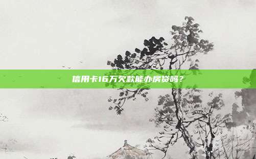 信用卡16万欠款能办房贷吗？