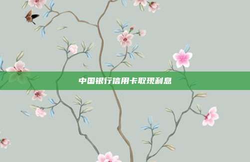 中国银行信用卡取现利息