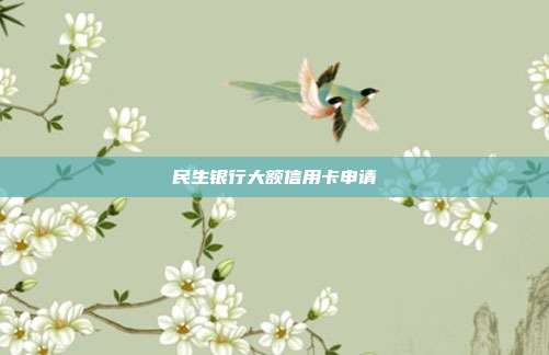 民生银行大额信用卡申请
