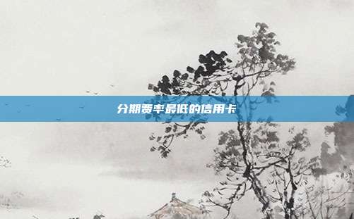 分期费率最低的信用卡