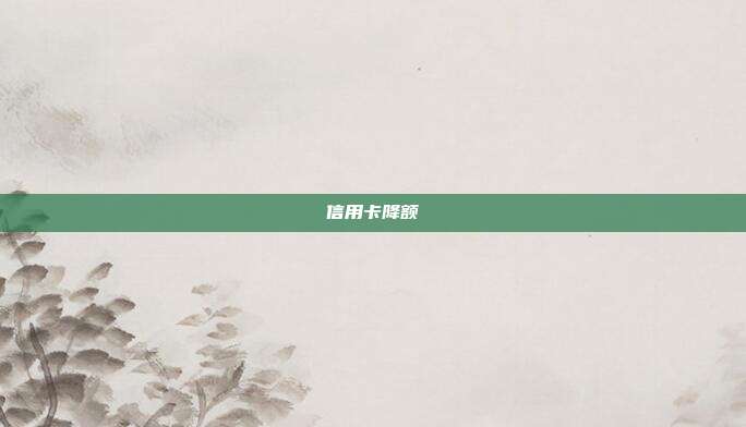 信用卡降额