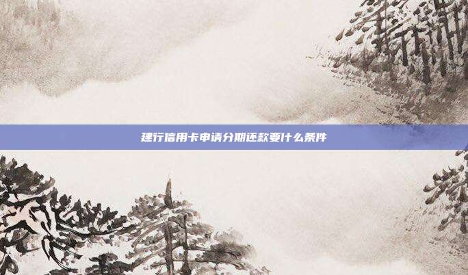 建行信用卡申请分期还款要什么条件