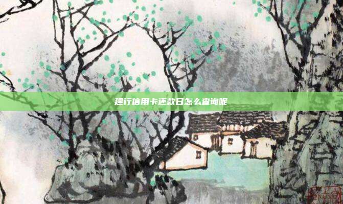 建行信用卡还款日怎么查询呢