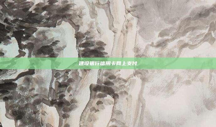 建设银行信用卡网上支付