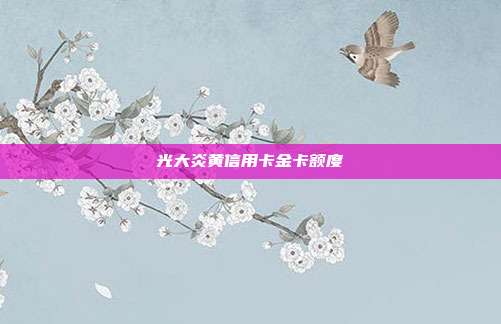 光大炎黄信用卡金卡额度
