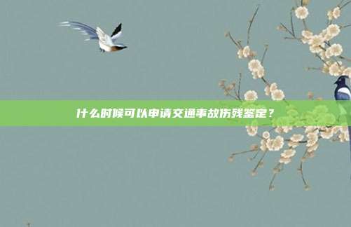 什么时候可以申请交通事故伤残鉴定？