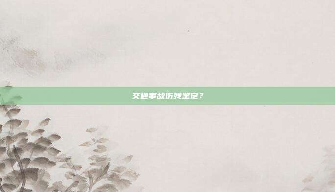 交通事故伤残鉴定?