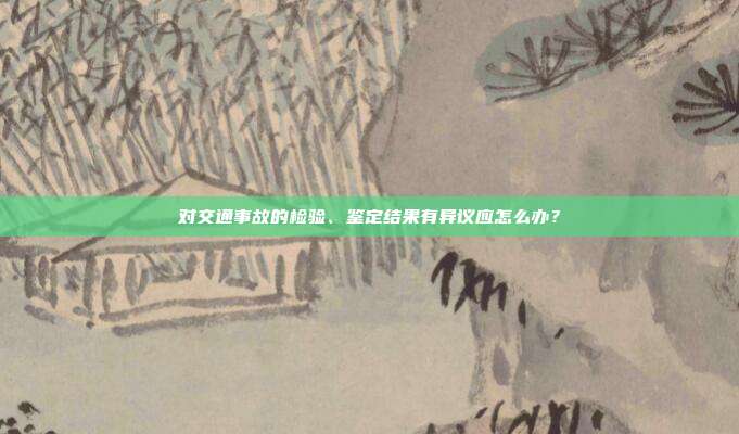 对交通事故的检验、鉴定结果有异议应怎么办？