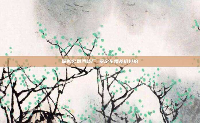 保险公司汽修厂 鉴定车损差价过倍