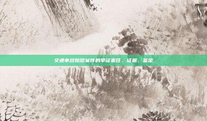 交通事故赔偿案件的举证责任、证据、鉴定