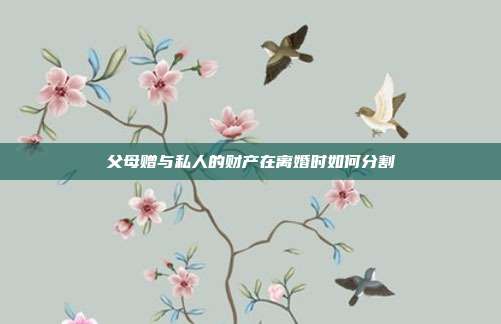 父母赠与私人的财产在离婚时如何分割