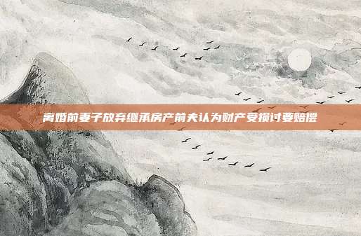 离婚前妻子放弃继承房产前夫认为财产受损讨要赔偿