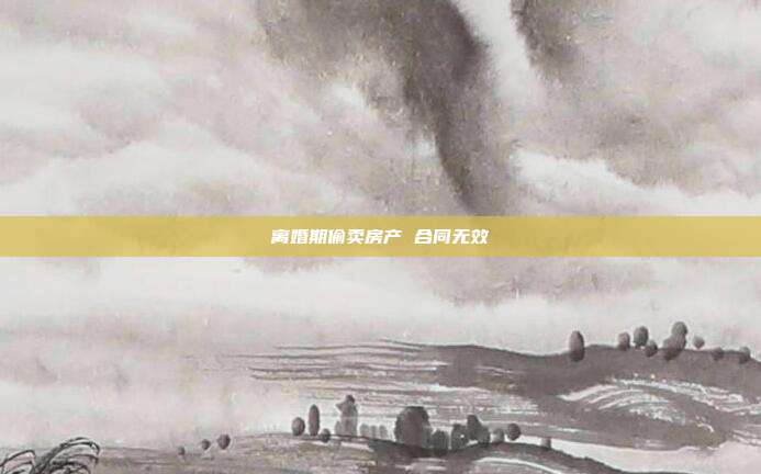 离婚期偷卖房产 合同无效