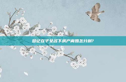 登记在子女名下房产离婚怎分割?