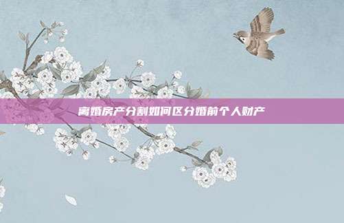 离婚房产分割如何区分婚前个人财产