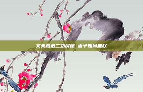 丈夫赠送二奶房屋 妻子如何维权