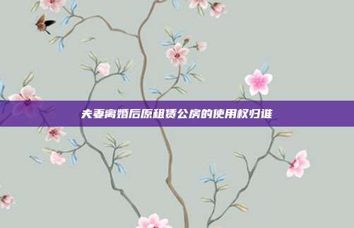 夫妻离婚后原租赁公房的使用权归谁
