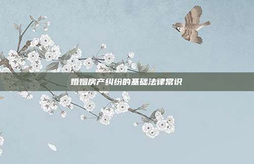 婚姻房产纠纷的基础法律常识